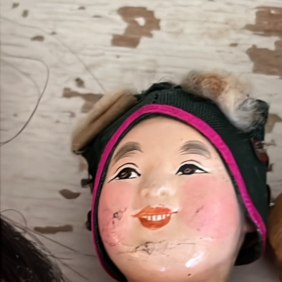 Lot vintage antique Chinese Asian composition dolls - Picture 4 of 11